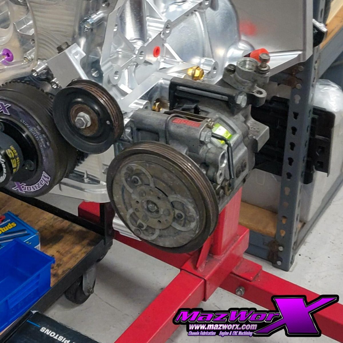 Mazworx SR20 RWD Billet AC Compressor Bracket Kit