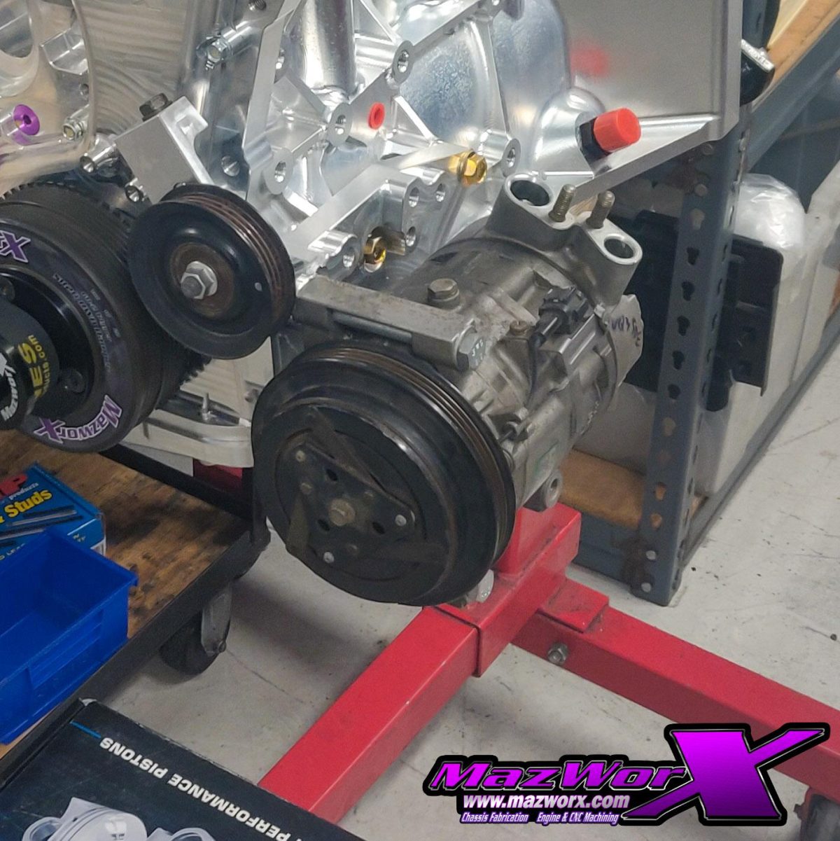 Mazworx SR20 RWD Billet AC Compressor Bracket Kit