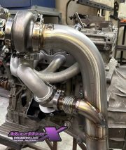 Mazworx 3" Downpipe Assembly, Artec SR20 RWD Top Mount Exhaust Manifold G25-G35