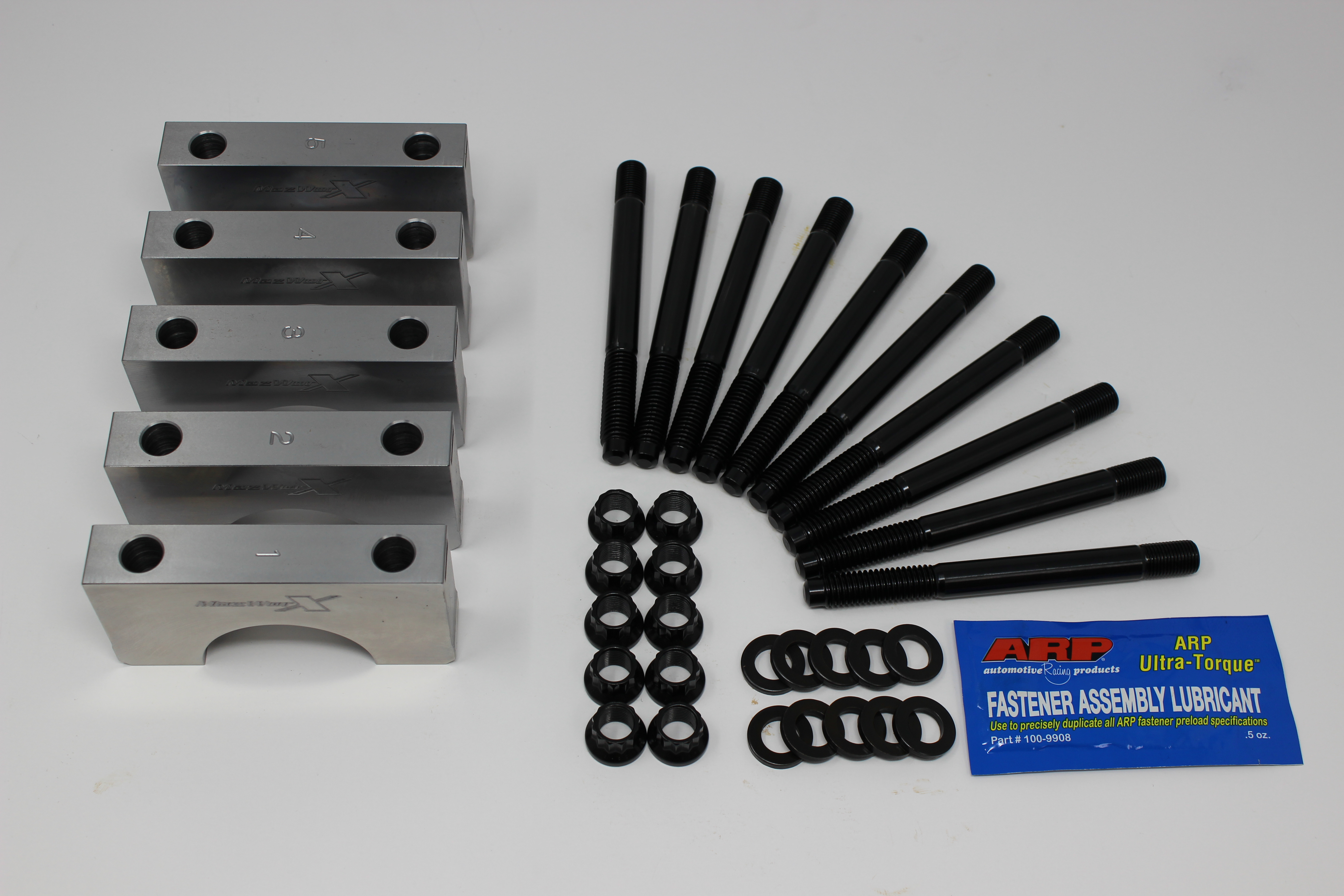 Mazworx SR20 Billet Main Caps with 1/2" Studs